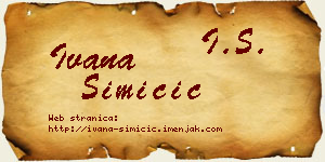 Ivana Simičić vizit kartica